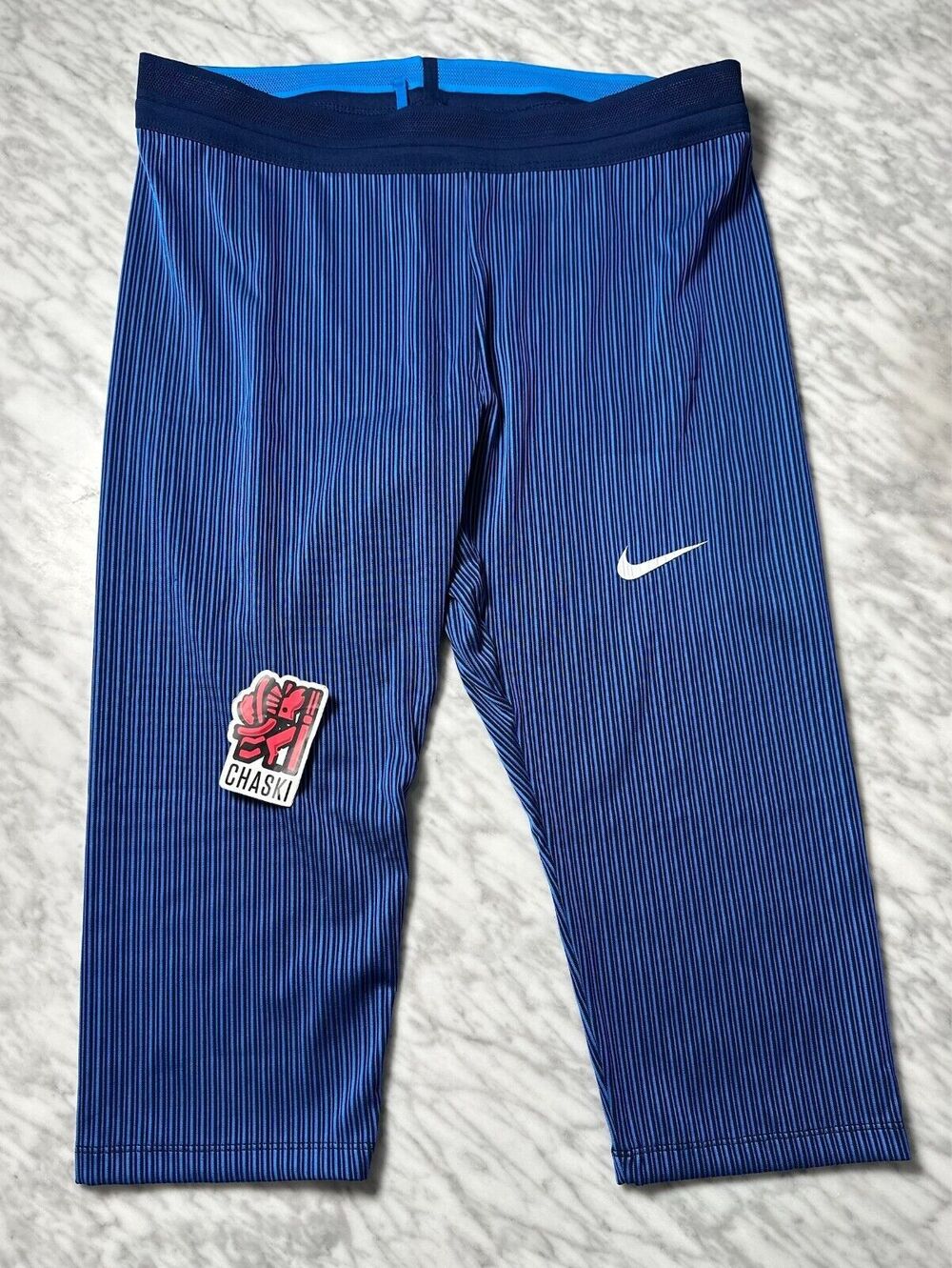 Nike Pro Elite Track & Field Blue  3/4 Tights Pants USA Women XXL AO8495-000 NEW
